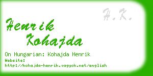 henrik kohajda business card